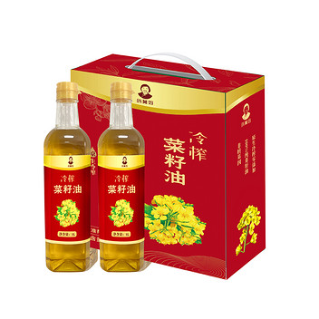 重庆黔江 俏舅妈冷榨菜籽油1L*2瓶礼盒(国标一级）