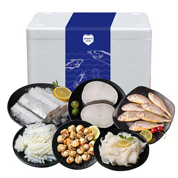 鲜到鲜得海鲜礼包2150g(6种食材)泡沫箱
