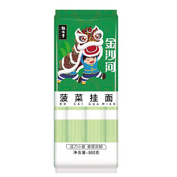 金沙河粮佰年菠菜挂面800g
