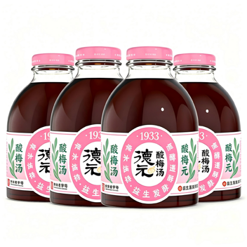 德元益生菌发酵酸梅汤玻璃瓶原味318ml*4