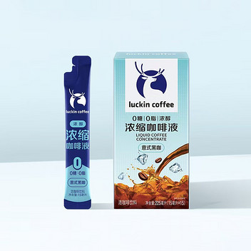 瑞幸咖啡 浓缩咖啡液意式黑咖15ml*15条