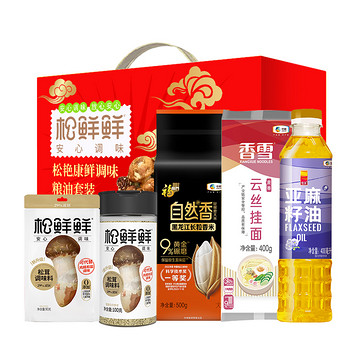 松鲜鲜松艳康鲜调味粮油套装A款1090g+400ml